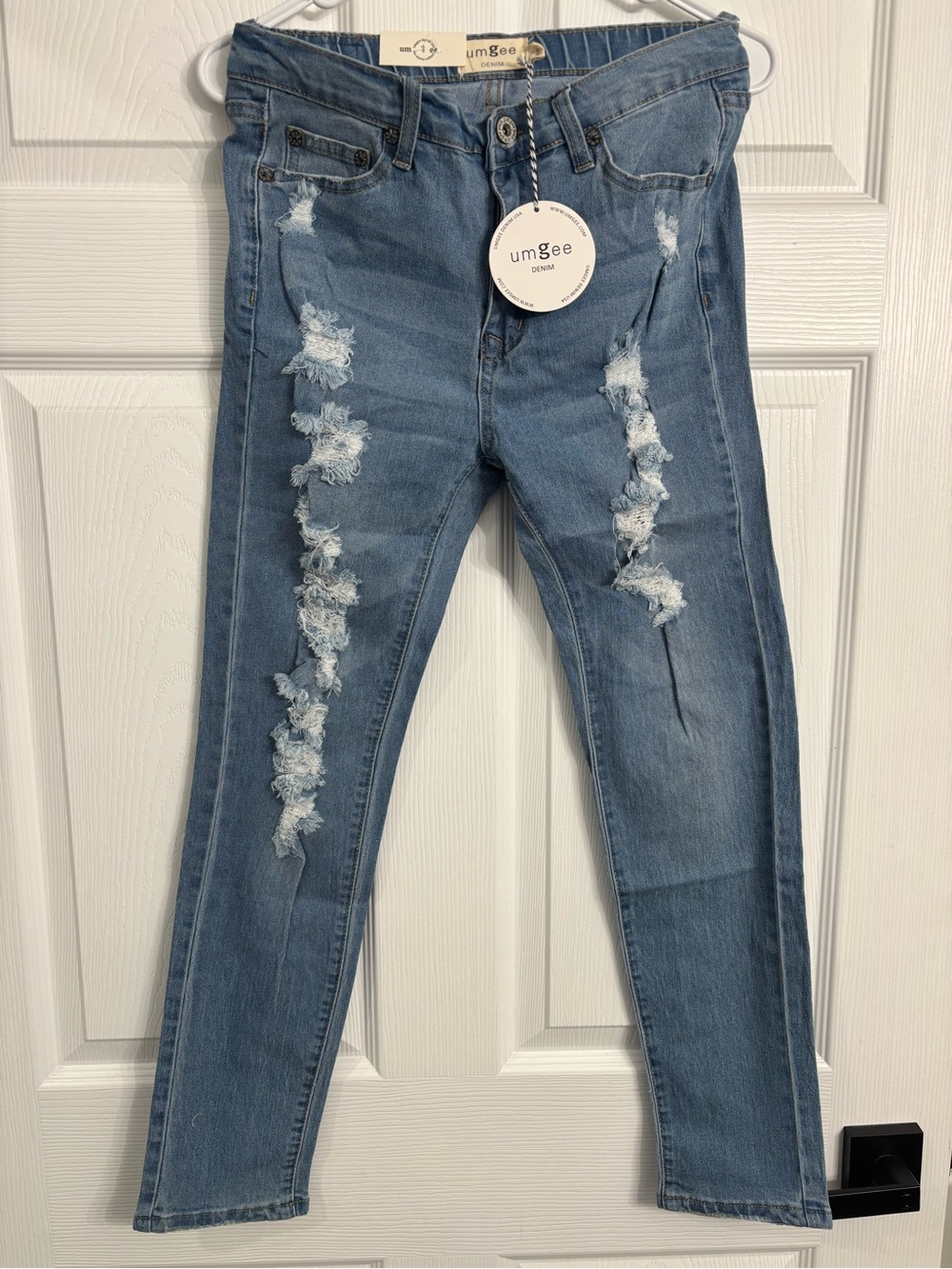 Umgee Light Blue Distressed Skinny Jeans
